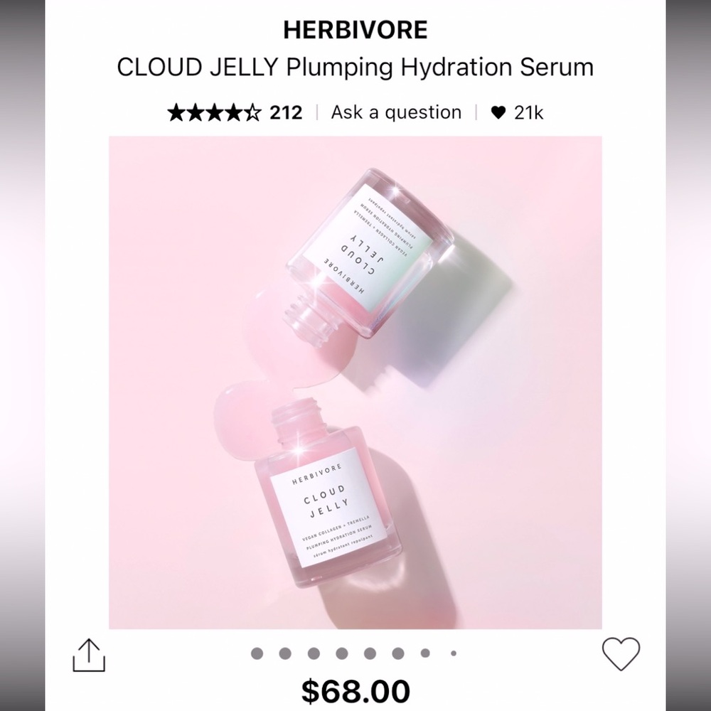 Herbivore Cloud Jelly-Facial Plumping Hydration Serum-1oz